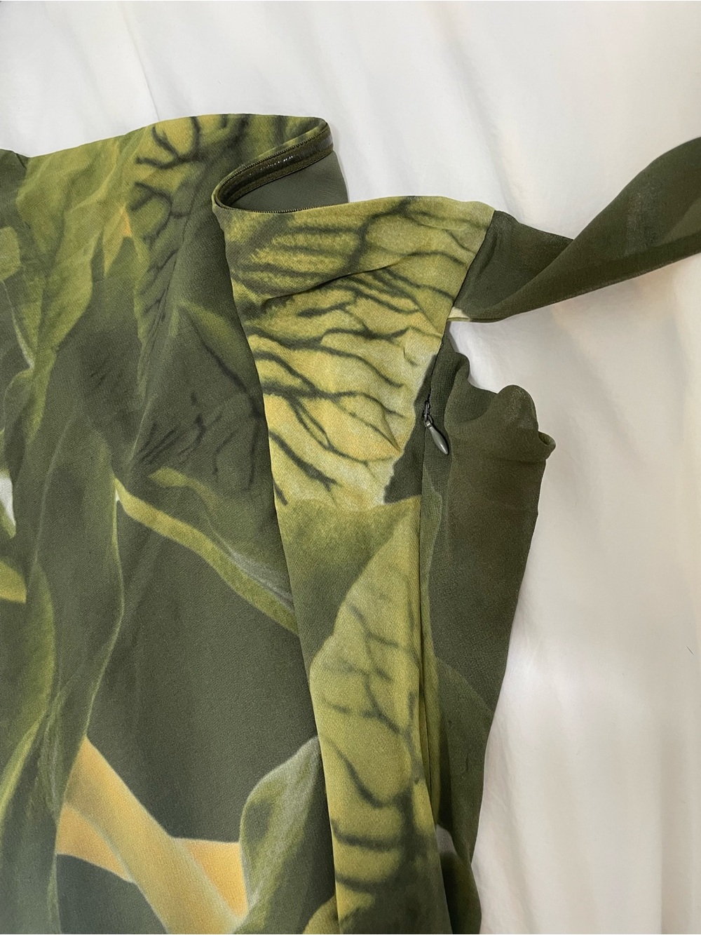 Peppermayo Olive Green Floral Tropical Leaves Strapless Nettle Maxi Dress - Picture 11 of 13